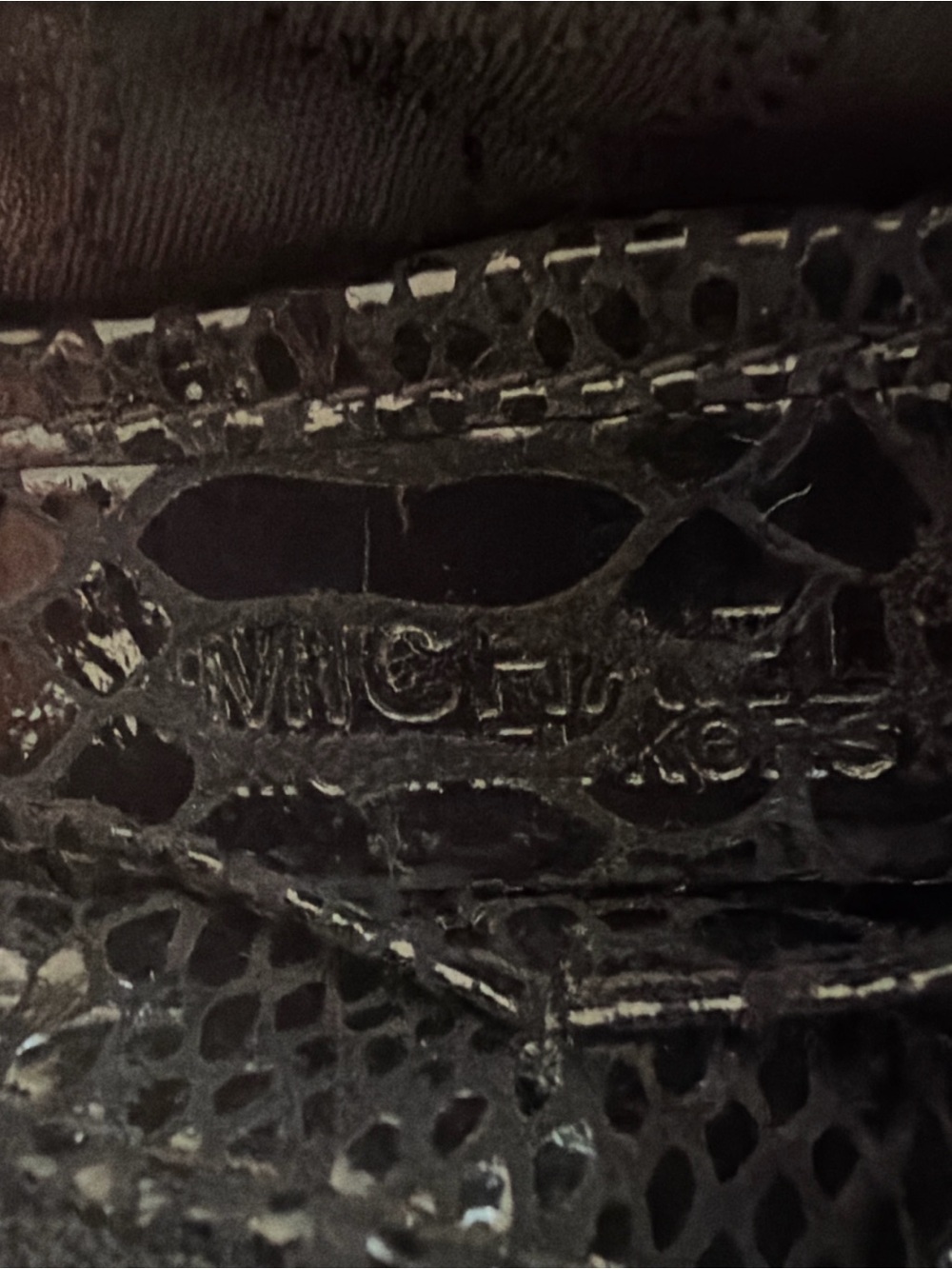 Michael Kors Black Snake-Embossed Shoulder Bag with Gold Plaque - Picture 6 of 8